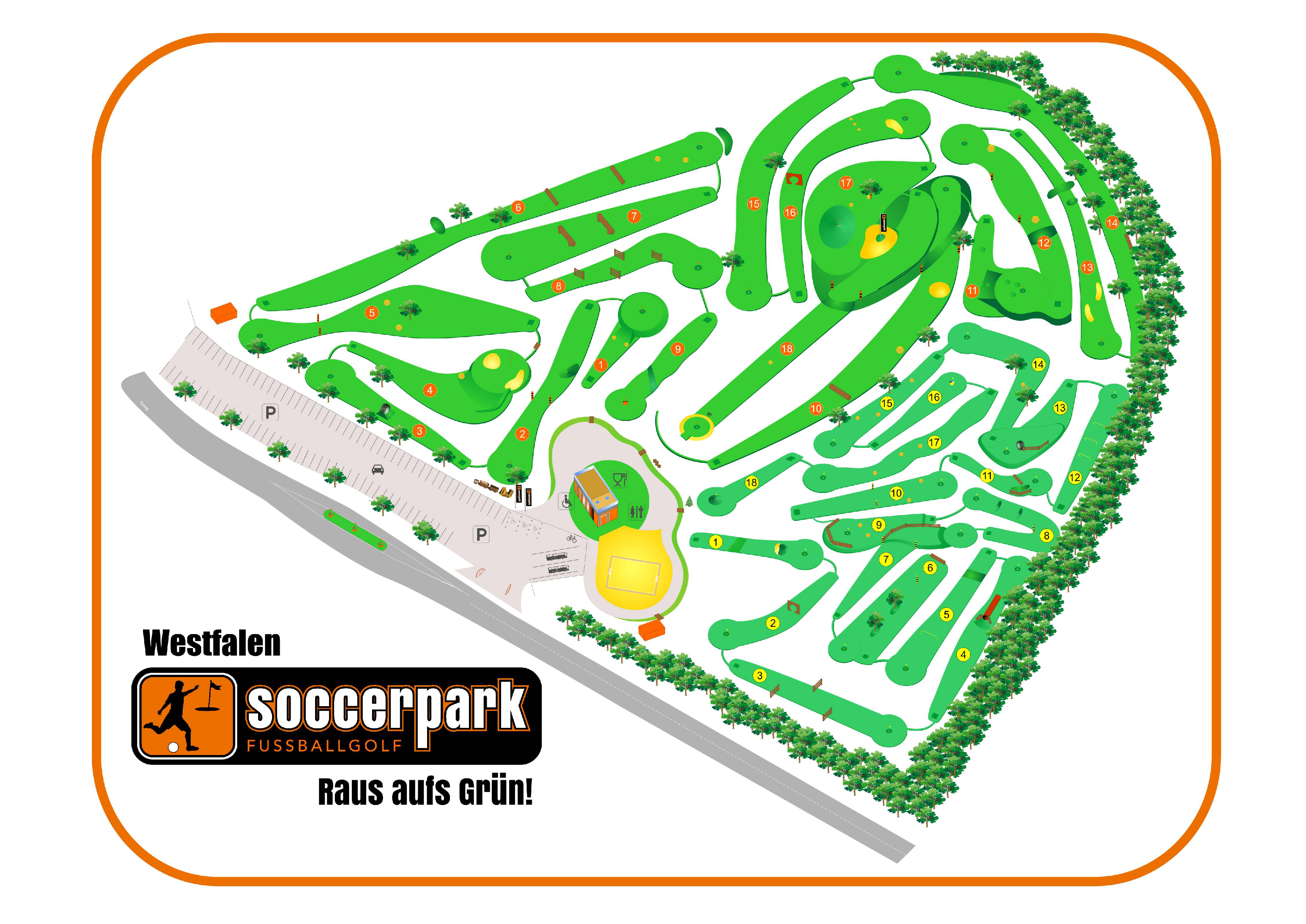 Soccerpark Westfalen Lageplan Bahnen Übersicht